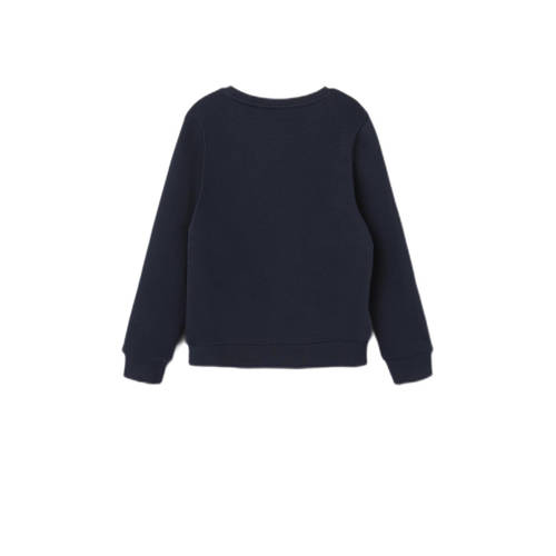 name it KIDS sweater NKNTILLE met printopdruk donkerblauw Printopdruk 146 152