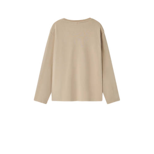 name it KIDS longsleeve NKMVOBBO beige Jongens Katoen Ronde hals Effen 134 140