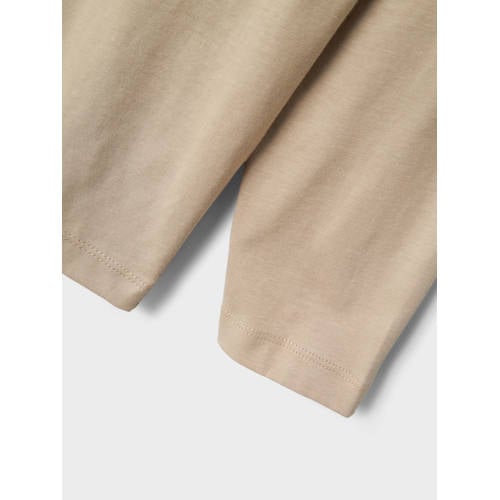 name it KIDS longsleeve NKMVOBBO beige Jongens Katoen Ronde hals Effen 134 140