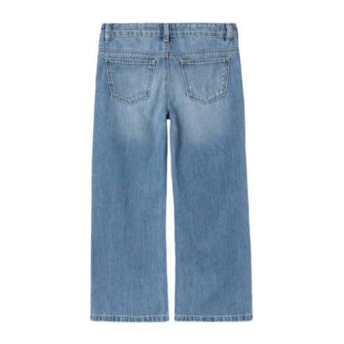 name it KIDS wide leg jeans NKFROSE medium blue denim Blauw Effen 122