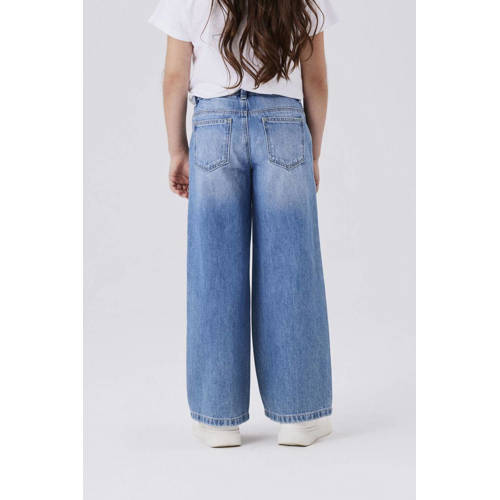 NAME IT KIDS wide leg jeans NKFROSE medium blue denim Blauw Effen - maat 152 afbeelding