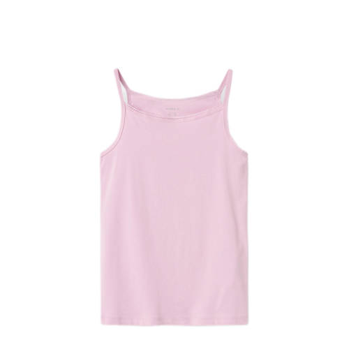 name it KIDS singlet NKFSTRAP TOP DOT set van 2 roze lila Hemd Paars Meisjes Stretchkatoen Ronde hals 134 140