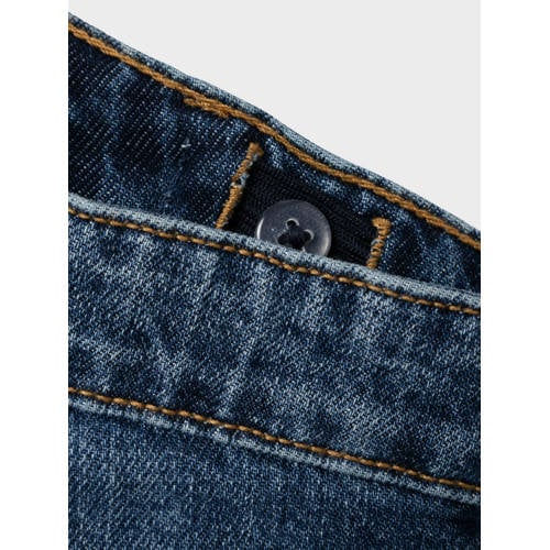 name it KIDS wide leg jeans NKFROSE dark blue denim Blauw Effen 116