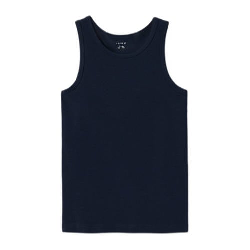 Name it KIDS hemd set van 2 donkerblauw zwart Jongens Stretchkatoen Ronde hals 134 140
