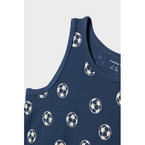 name it KIDS hemd set van 2 donkerblauw zwart Jongens Stretchkatoen Ronde hals 110