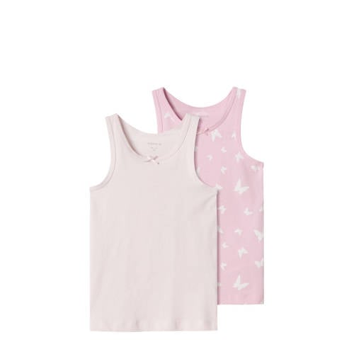 NAME IT MINI hemd - set van 2 roze/lichtroze Paars Meisjes Stretchkatoen Ronde hals - maat 92 afbeelding
