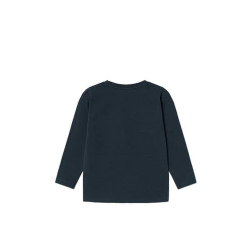 name it MINI Paw Patrol longsleeve NMMJOLLO met printopdruk donkerblauw Jongens Stretchkatoen Ronde hals 92