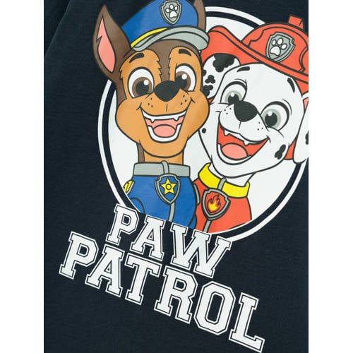 name it MINI Paw Patrol longsleeve NMMJOLLO met printopdruk donkerblauw Jongens Stretchkatoen Ronde hals 92