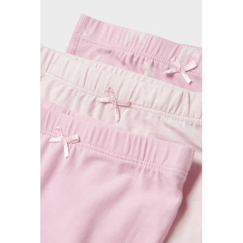 name it MINI hipster NMFTIGHTS BUTTERFLY set van 3 roze lichtroze Slip Meisjes Stretchkatoen 104