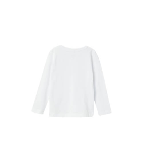 name it MINI longsleeve NMMVOBBO wit Jongens Katoen Ronde hals Effen 86