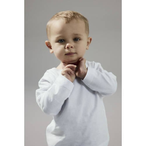 NAME IT MINI longsleeve NMMVOBBO wit Jongens Katoen Ronde hals Effen - maat 80 afbeelding