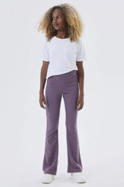 thumbnail: Paarse meisjes NAME IT KIDS high waist flared broek van viscose met bootcut, regular waist en effen