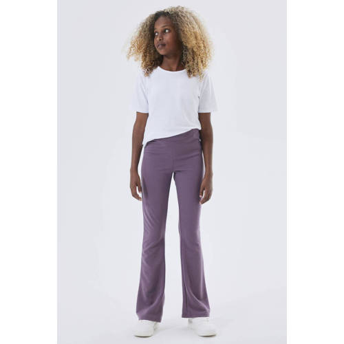 name it KIDS high waist flared broek NKFFRIKKALI paars Meisjes Viscose 104
