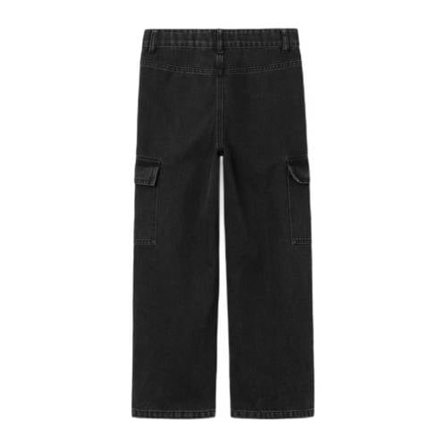 name it KIDS wide leg jeans NKFROSE black Zwart Meisjes Denim Effen 170