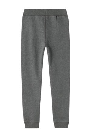 regular fit broek NKMSWEAT donkergrijs melange