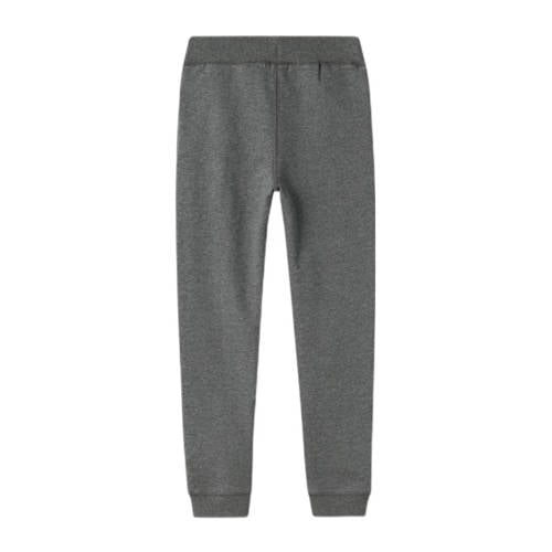 NAME IT KIDS regular fit broek NKMSWEAT donkergrijs melange Gemêleerd - maat 134 afbeelding
