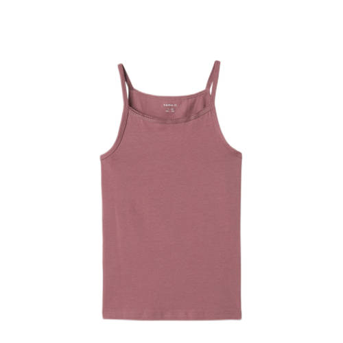 name it KIDS singlet NKFSTRAP TOP set van 2 paars mauve Hemd Meisjes Stretchkatoen Ronde hals 134 140