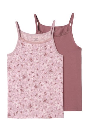 singlet NKFSTRAP TOP - s/mauve (set van 2 paar)