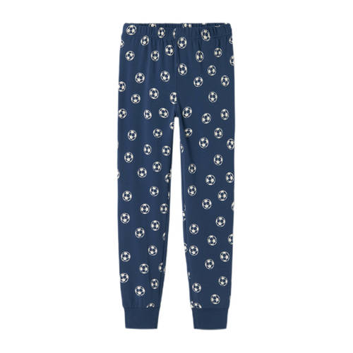 name it KIDS pyjama NKMNIGHTSET FOOTBALL donkerblauw wit Jongens Stretchkatoen Ronde hals 158 164