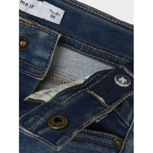 name it MINI x-slim fit jeans NMMTHEO Blauw Jongens Stretchdenim Effen 104