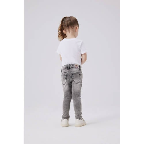 name it MINI skinny jeans NMFPOLLY light grey denim Grijs Meisjes Stretchdenim 98