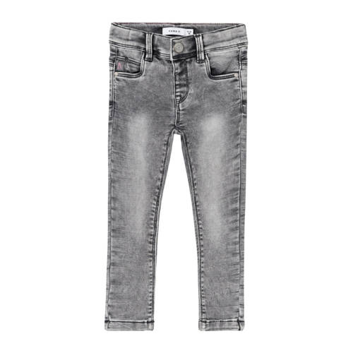 NAME IT MINI skinny jeans NMFPOLLY light grey denim Grijs Meisjes Stretchkatoen - maat 80 afbeelding