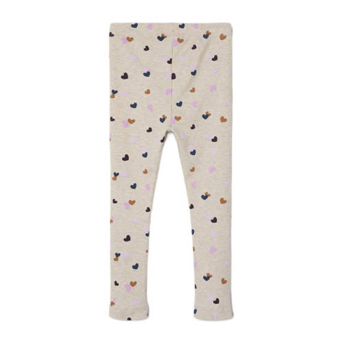 name it MINI legging NMFLUCKY met hartjes ecru melange multicolor Meisjes Stretchkatoen 116