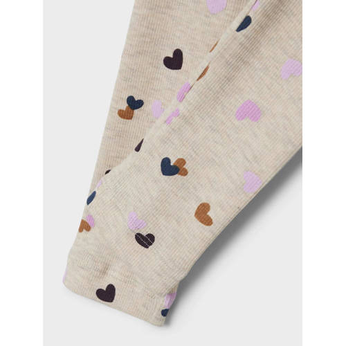 Name it MINI legging NMFLUCKY met hartjes ecru melange multicolor Meisjes Stretchkatoen 116