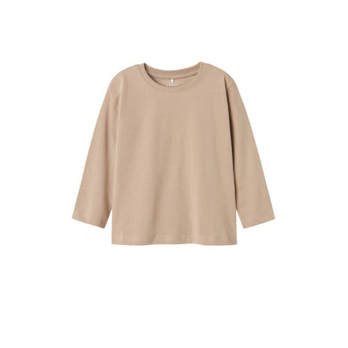NAME IT MINI longsleeve NMMVOBBO beige Grijs Jongens Katoen Ronde hals - maat 86 afbeelding