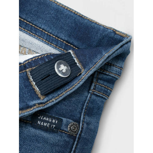 name it MINI slim fit jeans NMMSILAS dark blue denim Blauw Jongens Jog denim 110
