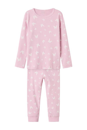 pyjama NMFNIGHTSETBUTTERFLY lila/wit
