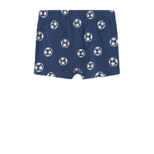 name it MINI boxershort NMMTIGHTS FOOTBALL set van 3 donkerblauw blauw zwart Jongens Stretchkatoen 110