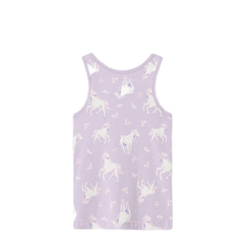name it MINI hemd NMFTANK TOP HORSE set van 2 lila roze Paars Meisjes Stretchkatoen Ronde hals 98
