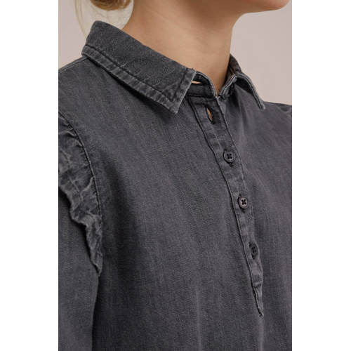 WE Fashion spijkerjurk grey denim Grijs Effen 122 128