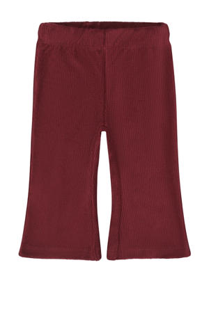 high waist flared broek donkerrood