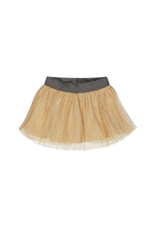 korte rok met glitter beige