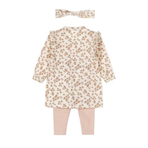 Dirkje jurk + legging + haarband roze Meisjes Stretchkatoen Ronde hals 50