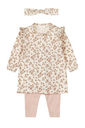 jurk + legging + haarband roze