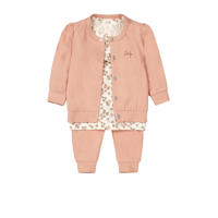 thumbnail: Dirkje vest + longsleeve + broek roze/offwhite