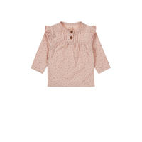 thumbnail: Roze meisjes Dirkje baby longsleeve en ruches met lange mouwen, ronde hals en knoopsluiting