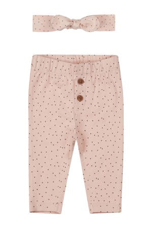 baby broek + haarband roze