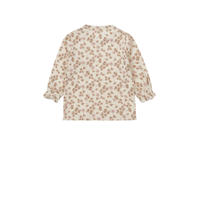 thumbnail: Dirkje baby longsleeve met all over print en ruches lichtbruin/roze/ecru