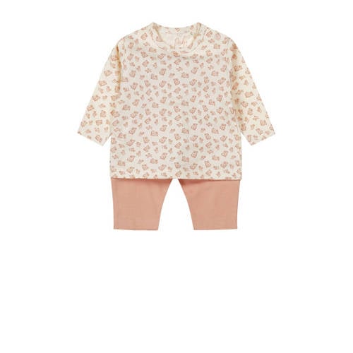 Dirkje pyjama met all over print roze Meisjes Stretchkatoen Ronde hals