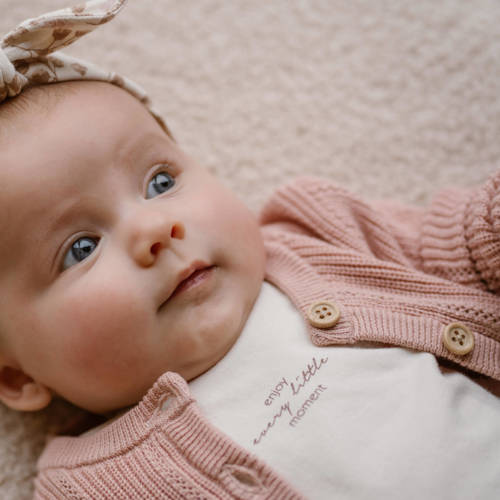Dirkje baby longsleeve met tekst offwhite Ecru Jongens Meisjes Stretchkatoen Ronde hals 86
