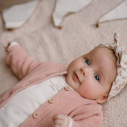 Dirkje baby longsleeve met tekst offwhite Ecru Jongens Meisjes Stretchkatoen Ronde hals 86