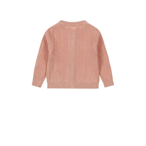 Dirkje baby gebreid vest roze Meisjes Katoen Ronde hals Effen 74
