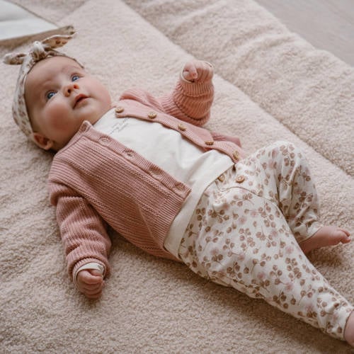Dirkje baby gebreid vest roze Meisjes Katoen Ronde hals Effen 74