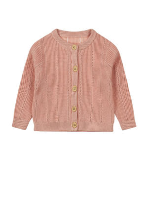 baby gebreid vest roze