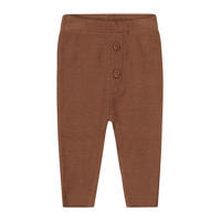 thumbnail: Bruine Dirkje baby broek van stretchkatoen met elastische tailleband en effen