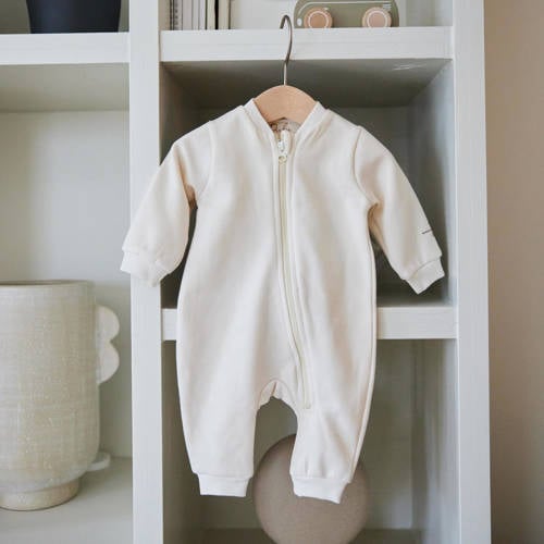 Dirkje baby boxpak wit Jongens Meisjes Sweat Ronde hals Effen 44